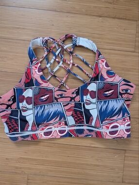 Constantly Varied Gear Graphic Pop Art Sports Bra - Size Medium
